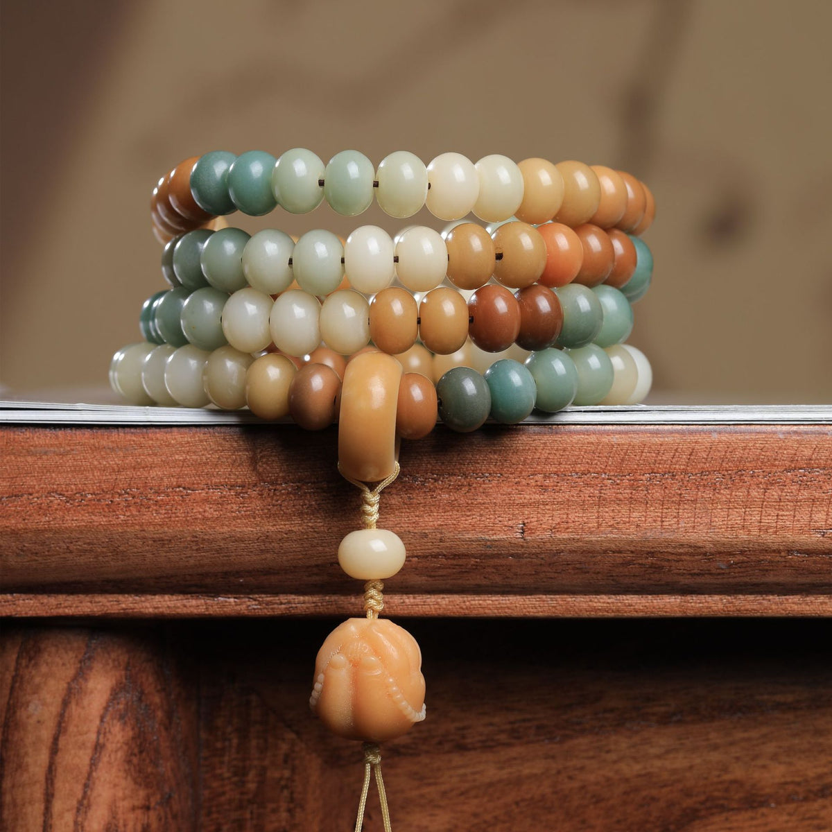 108 Bodhi Seed Mala Beads Bracelet for Meditation Peace and Protection