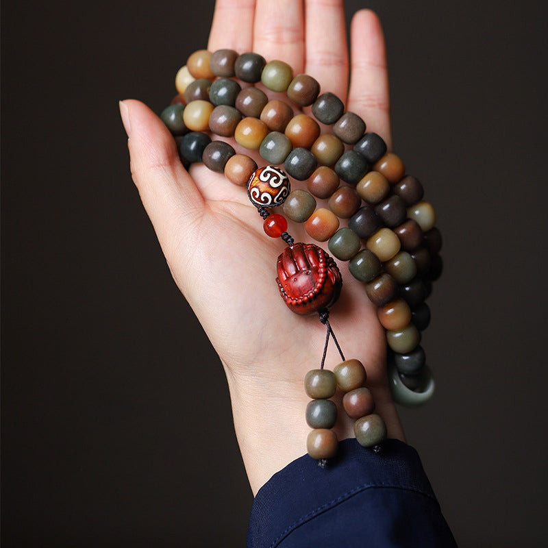 108 Bodhi Seed Wrist Mala Bracelet Pocket Mala for Peace Wisdom Meditation